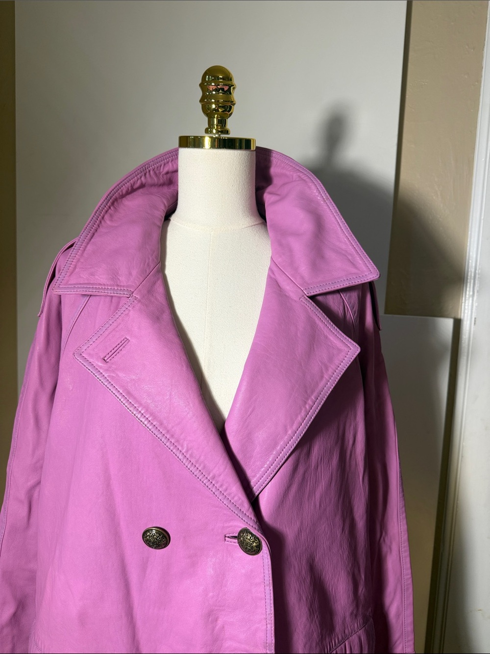 Free People We The Free Top Notch Leather Pea Coat large w slight defect - Picture 3 of 12